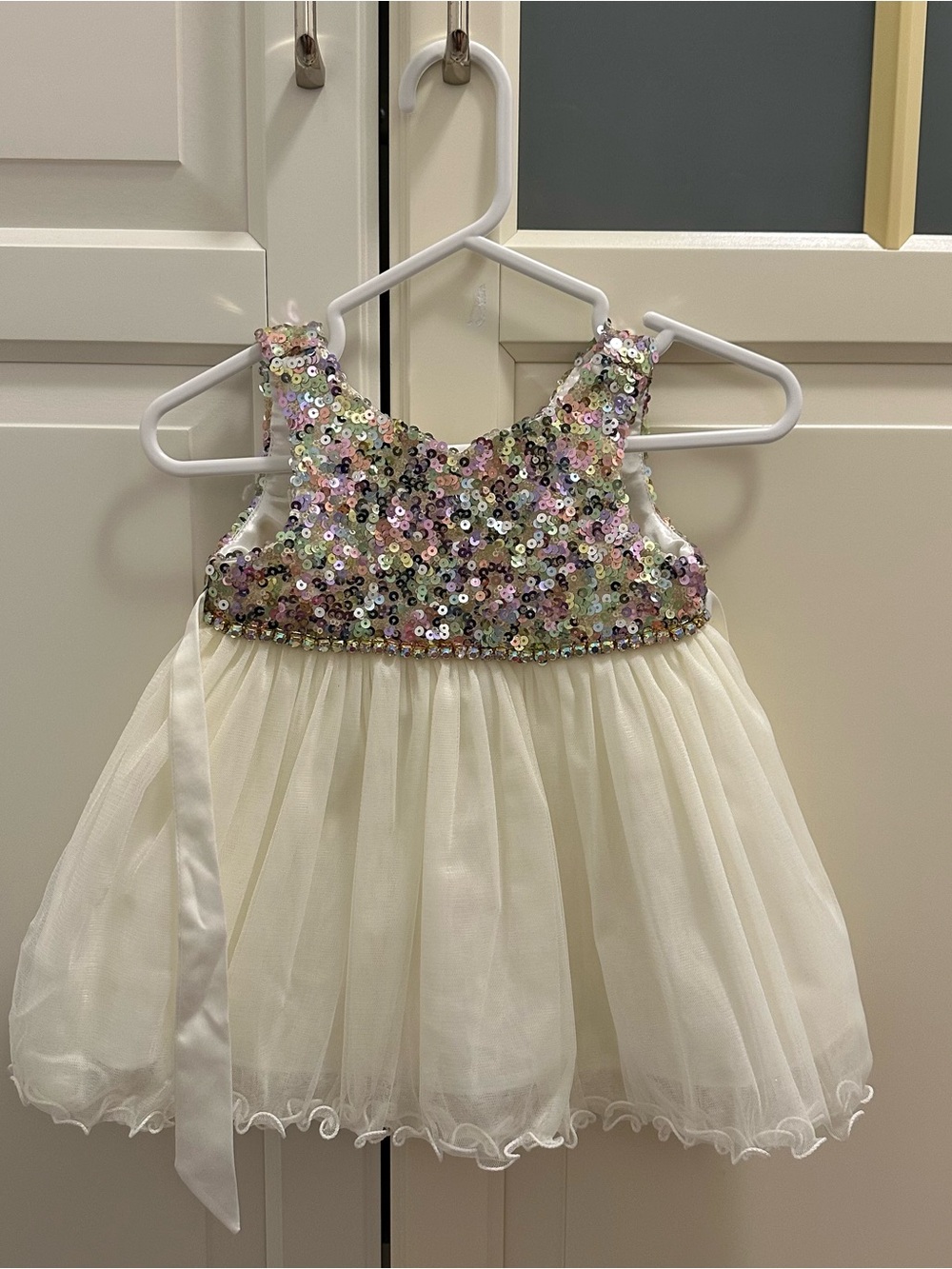 American Princess Multicolor Sequin Bodice Ivory Dress